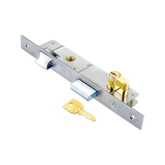 Κλειδαριά ασφαλείας 20mm με κύλινδρο για πόρτες αλουμινίου & μεταλλικές DOMUS-ΝΙΚΕΛ