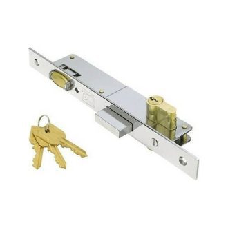 Κλειδαριά ασφαλείας με μπίλια & κύλινδρο 20mm για πόρτες αλουμινίου & μεταλλικές DOMUS-ΝΙΚΕΛ