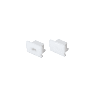 Set Of White Plastic End Caps For P127 1Pc With Hole & 1Pc Without Hole