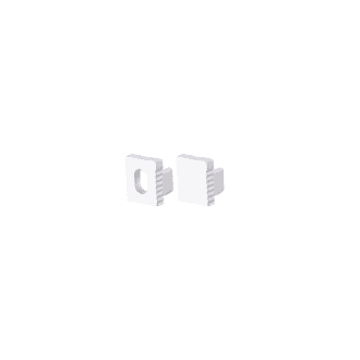 Set Of White Plastic End Caps For P178 1Pc With Hole & 1Pc Without Hole