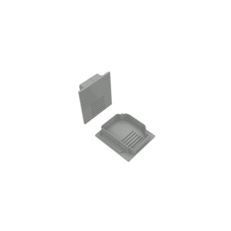 Set Of Silver Plastic End Caps For Profile P51 - Set 2Pcs With Ventilation Holes